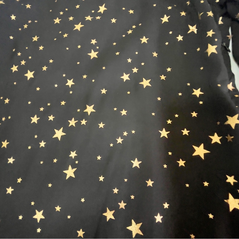 Lulu's Black & Rose Gold Extra Celestial Star Print Shift Dress - Picture 6 of 6